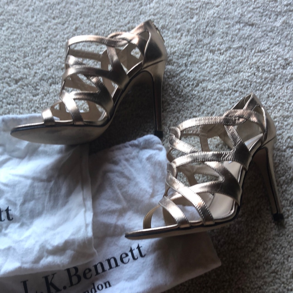LK Bennett Metallic Bronze Strappy Heels - Picture 4 of 8